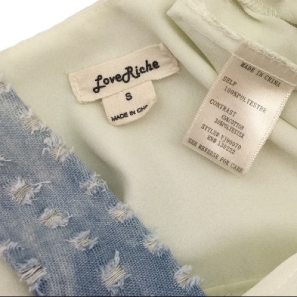 Love Richie sheer cream blazer with blue trim Size small - Picture 9 of 9